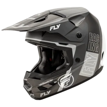FLY Racing Kinetic Rally Helmet - Matte Grey - Black - White