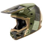 FLY Racing Kinetic Rally Helmet - Moss Grey - Khaki - Off White
