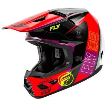 FLY Racing Kinetic Rally Helmet - Red - Black - White
