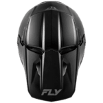 Fly Racing Kinetic Solid Junior Helmet in black with sleek aerodynamic design and ventilation features.