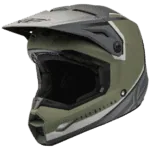FLY Racing Kinetic Vision Helmet - Olive Green - Grey