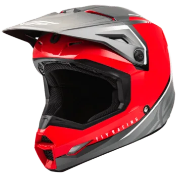 FLY Racing Kinetic Vision Helmet - Red - Grey