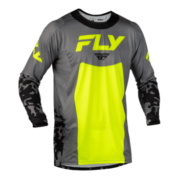 FLY Racing Lite 2027 Flake Jersey - Grey - Hi Vis - Black - Front