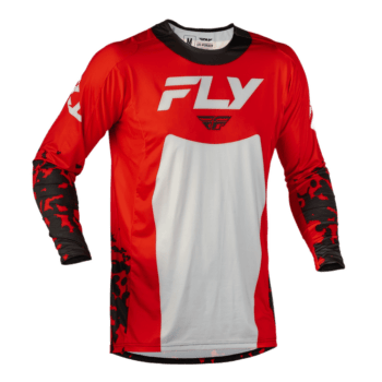 FLY Racing Lite 2027 Flake Jersey - Red - Grey - Black - Front