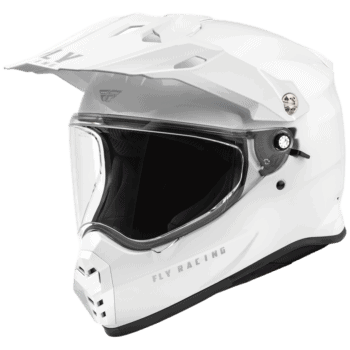FLY Racing Trekker Solid Helmet - Matte Black - White