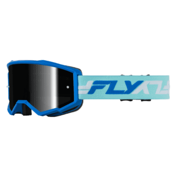 FLY Racing Zone Goggles - Bllue White with Black Mirror Smoke Lens