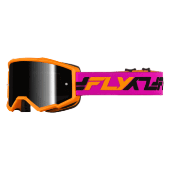FLY Racing Zone Goggles - Orange Pink with Black Mirror Smoke Lens