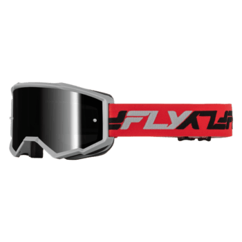 FLY Racing Zone Goggles - Red Grey with Black Mirror Smoke Lens