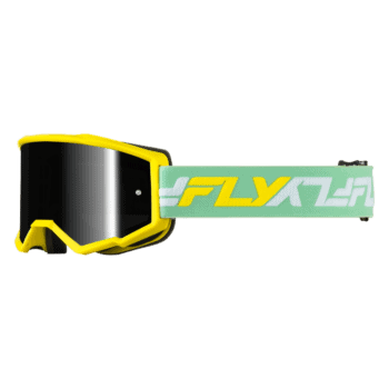 FLY Racing Zone Goggles - Yellow Green with Black Mirror Smoke Lens