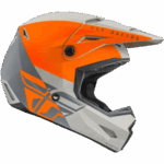 Kinetic Straight Edge Helmet in orange and grey with aerodynamic design for racing safety and performance.