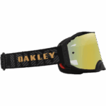 Oakley Airbrake Jeffrey Herlings Signature MX Goggles with yellow mirrored lens and black strap featuring Oakley logo.