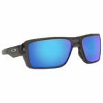 Oakley Double Edge sunglasses with blue mirrored lenses and black frame, ideal for sports and outdoor activities.