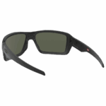 Oakley Double Edge sunglasses with black frame and dark green lenses, designed for sports and outdoor activities.