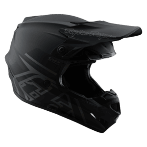 Black Troy Lee Designs GP PRO Mono helmet with aerodynamic design and ventilation features for motocross riders.