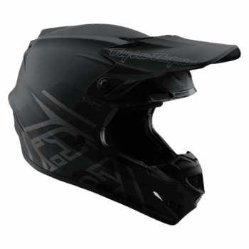 Black Troy Lee Designs GP PRO Mono helmet with aerodynamic design and ventilation features for motocross riders.