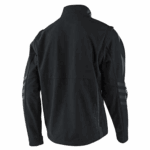 Black Troy Lee Designs SCOUT Softshell Jacket with subtle branding and sleek design, ideal for motorcycle and motocross enthusiasts.