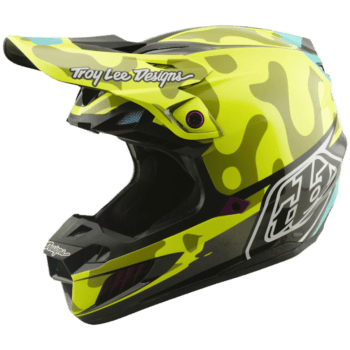 Troy Lee Designs SE5 Composite Overspray Helmet - Charcoal - Fluro Yellow