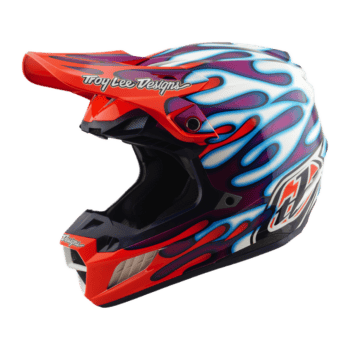 Troy Lee Designs SE5 Composite Overspray Helmet - Violet - White