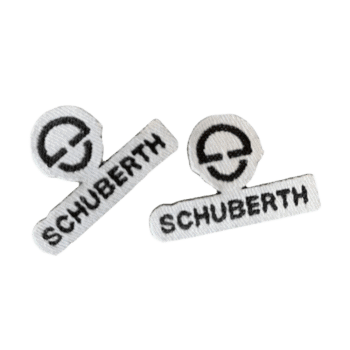 Schuberth Cheek Stickers - White - Black Text