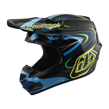 Troy Lee Designs GP Pro MIPS Pulse Helmet - Black - Fluro Yellow - Blue