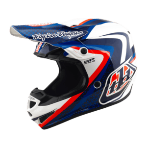 Troy Lee Designs GP Pro MIPS Slides Helmet - White - Blue - Orange