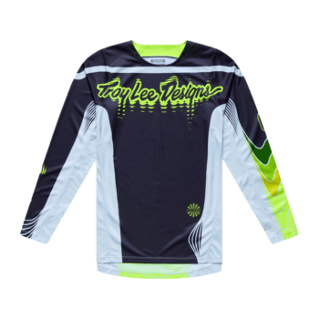 Troy Lee Designs GP Pro Stagger Jersey - Gunmetal - Yellow - Front